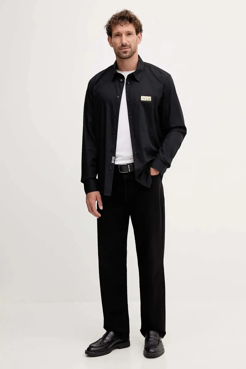 camicia in cotone uomo colore nero 79GALKR1 CN00K miniatura 2