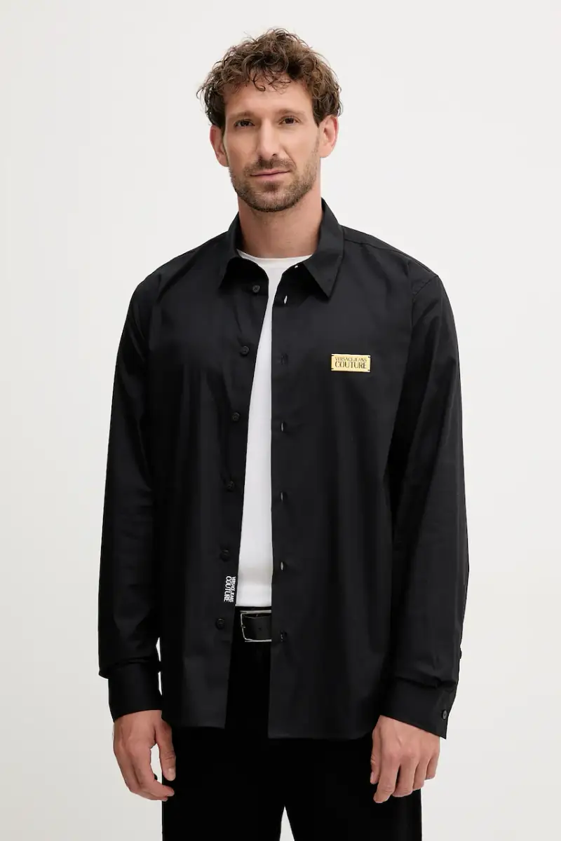 camicia in cotone uomo colore nero 79GALKR1 CN00K