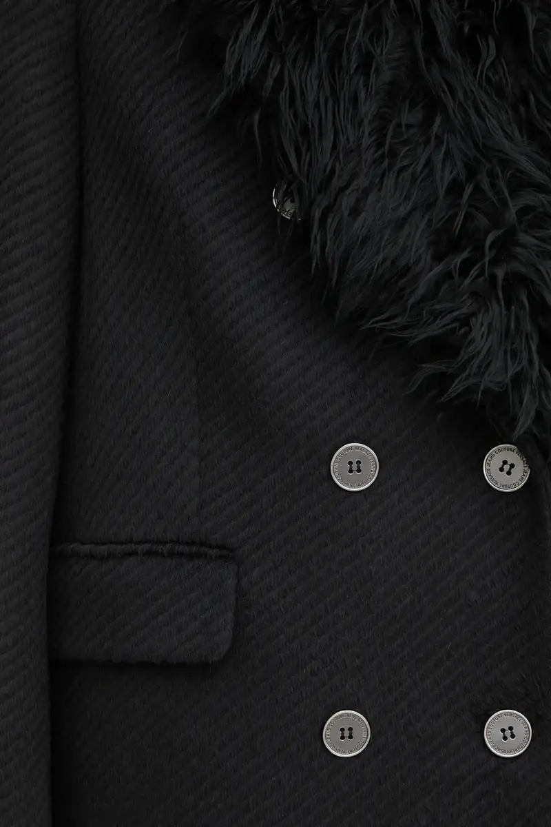 cappotto con lana colore nero 79HAT418 N0342 miniatura 5