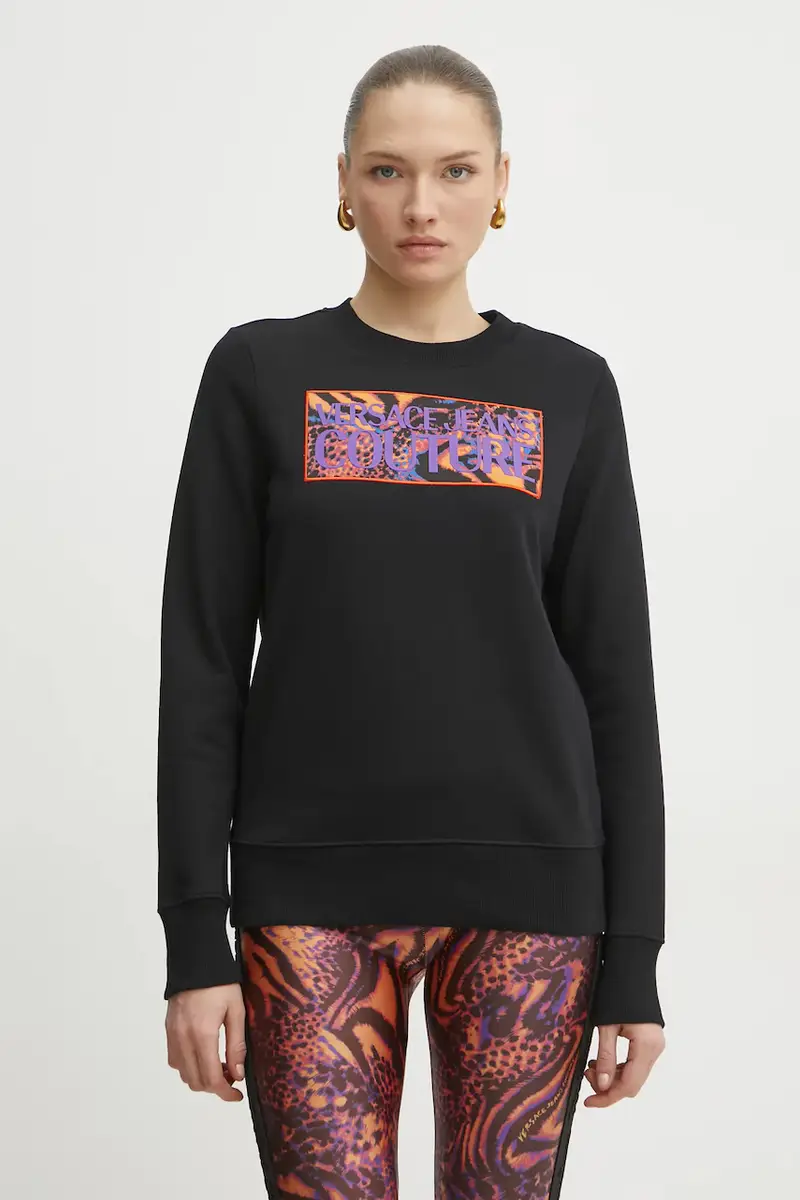 felpa in cotone donna colore nero 78HAIE04 CF00E