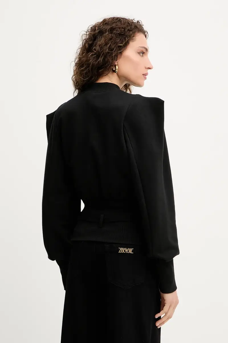 felpa in cotone donna colore nero 79HAI300 F0010 miniatura 3