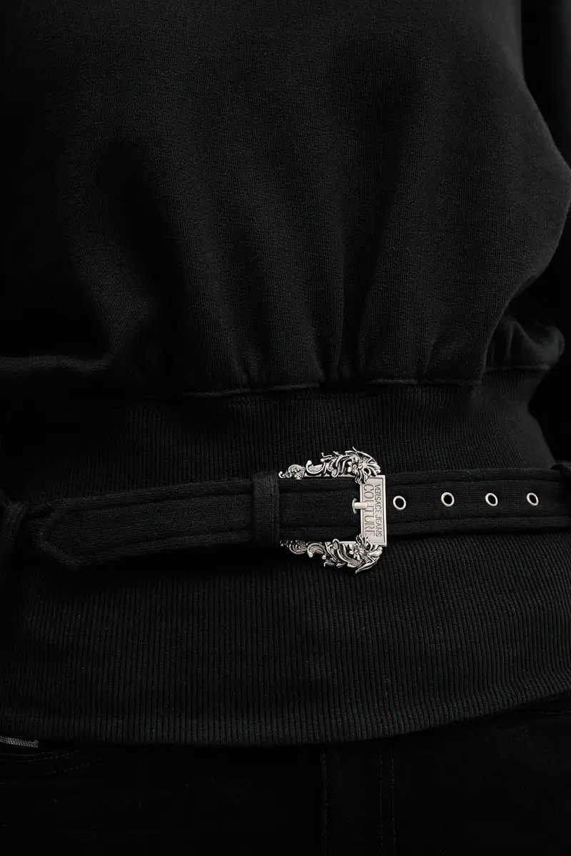 felpa in cotone donna colore nero 79HAI300 F0010 miniatura 5