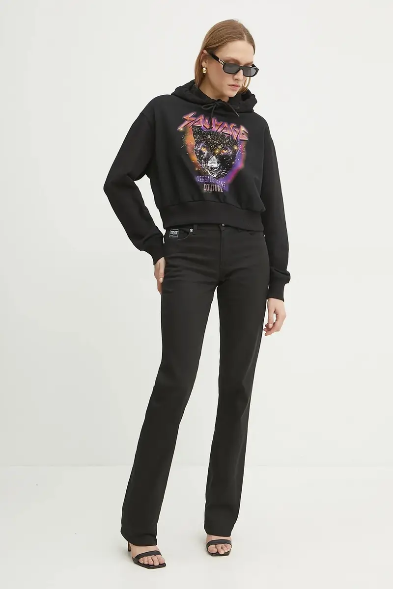 felpa in cotone donna colore nero con cappuccio 78HAIC04 CF00C miniatura 2