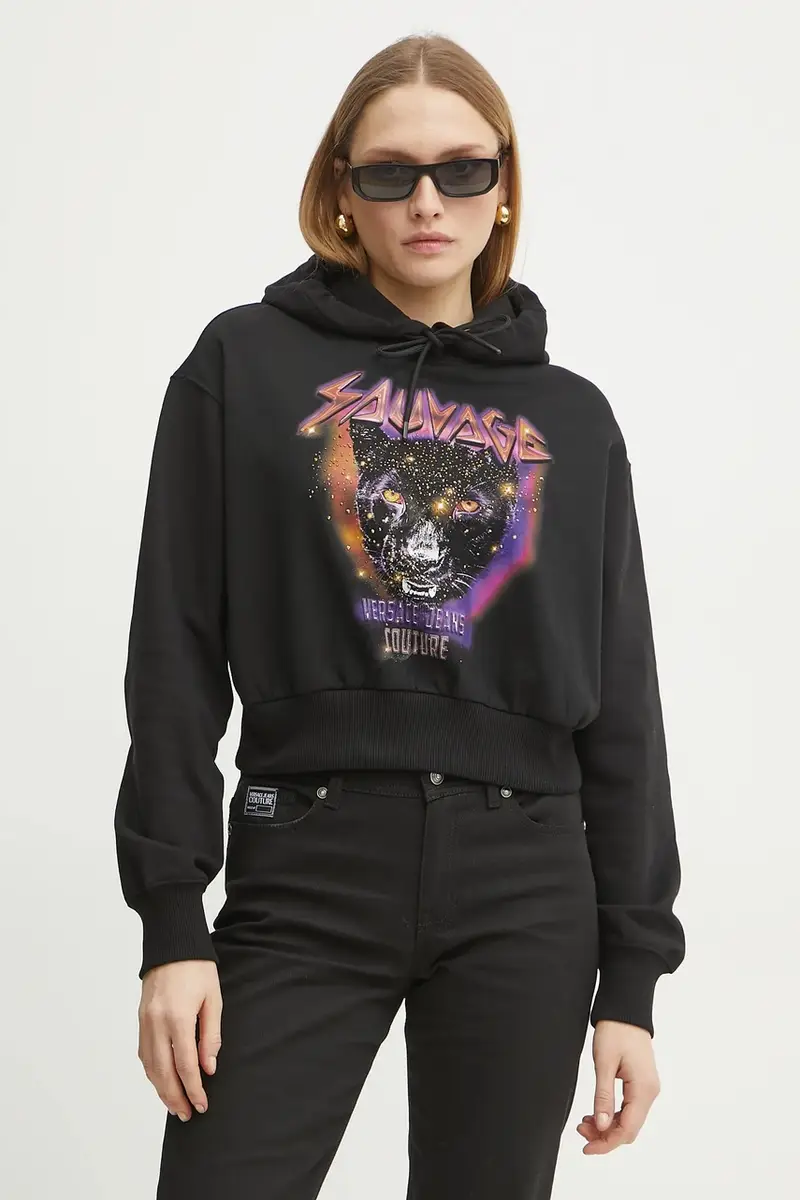 felpa in cotone donna colore nero con cappuccio 78HAIC04 CF00C miniatura 4