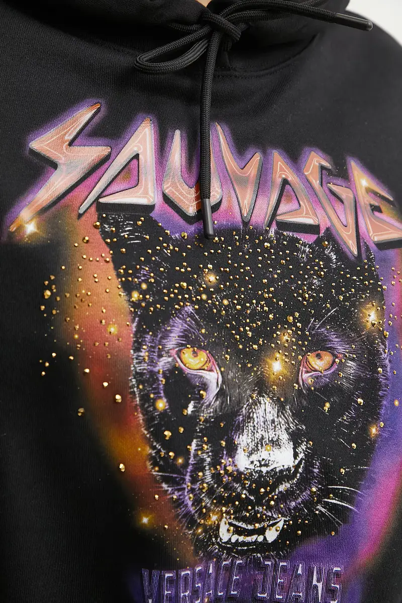 felpa in cotone donna colore nero con cappuccio 78HAIC04 CF00C miniatura 5