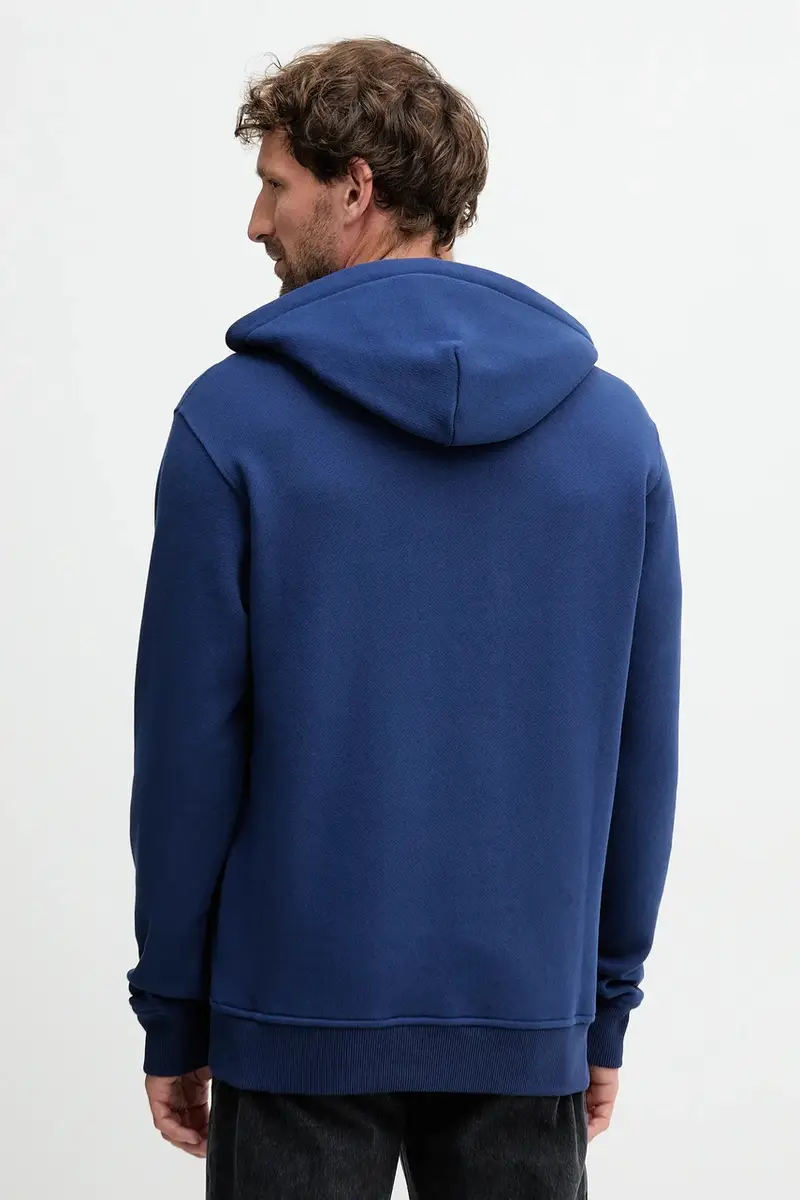 felpa in cotone uomo colore blu navy con cappuccio 79GAIP05 CF07P miniatura 3