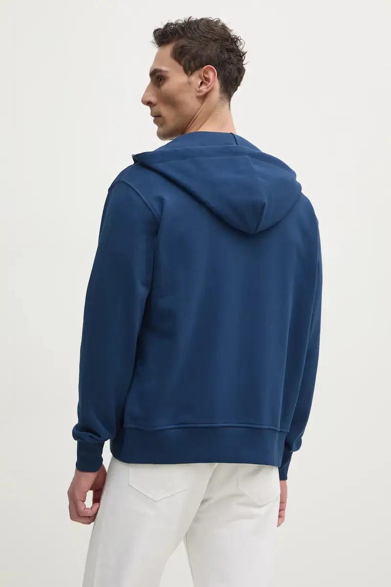 felpa in cotone uomo colore blu navy con cappuccio con applicazione 78GAIT00 CF01T miniatura 3