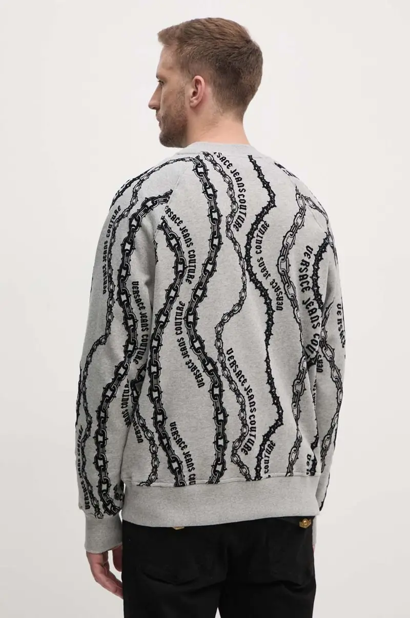 felpa in cotone uomo colore grigio 77GAI3X0 FS176 miniatura 3