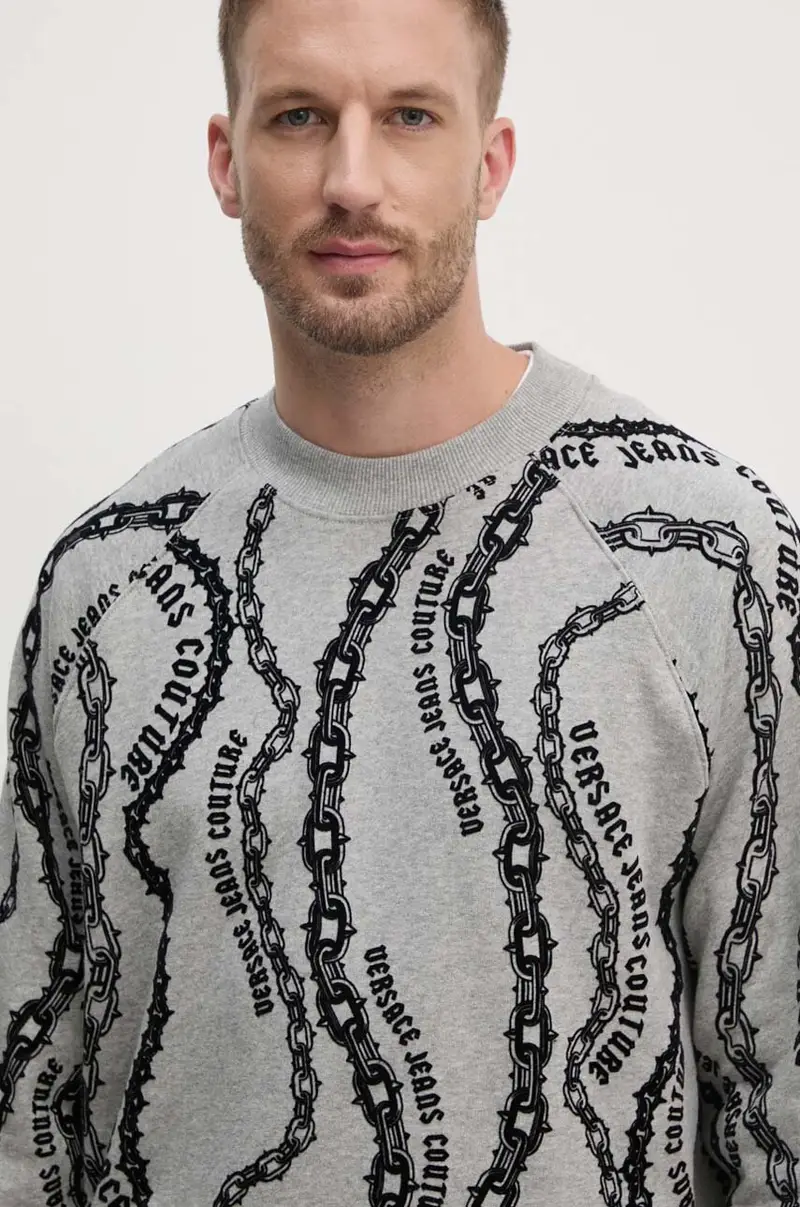 felpa in cotone uomo colore grigio 77GAI3X0 FS176 miniatura 4