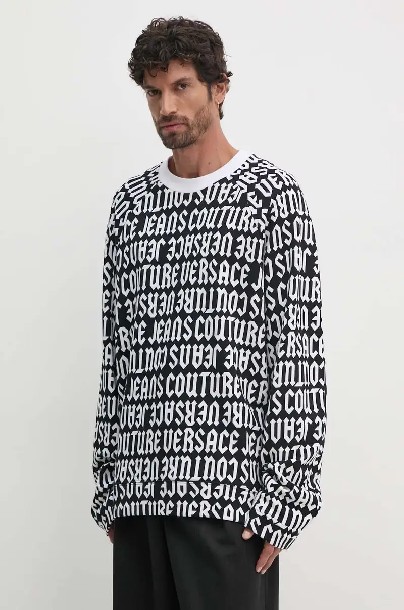 felpa in cotone uomo colore nero 77GAI316 FS157