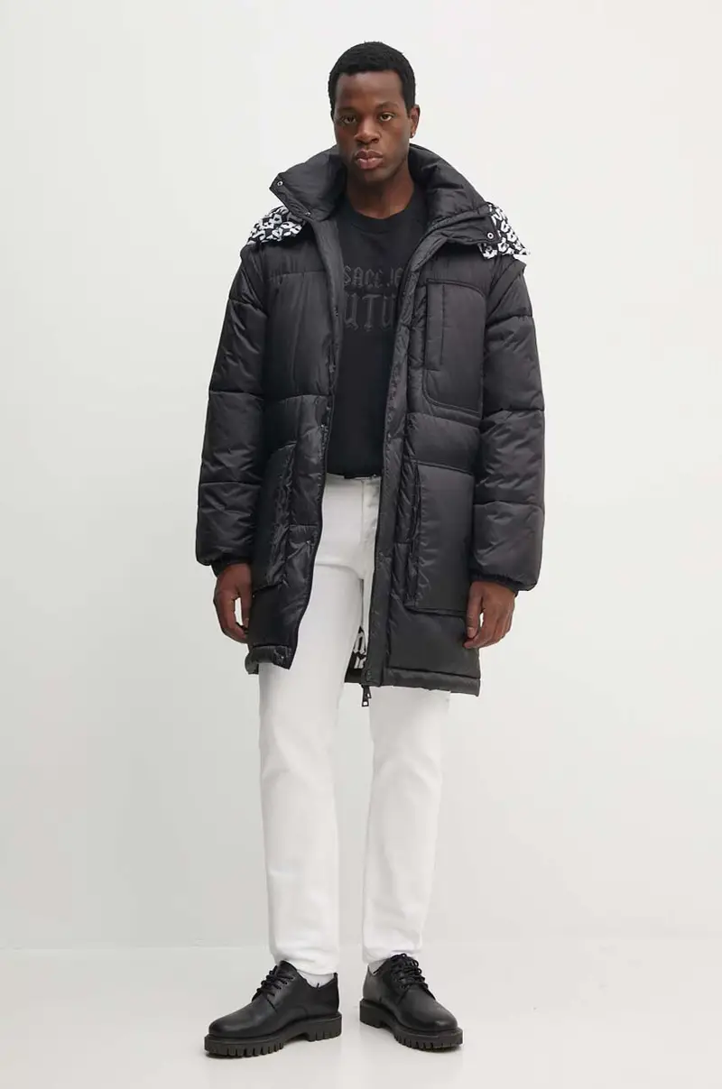 felpa in cotone uomo colore nero con applicazione 77GAIL01 CF02L miniatura 2