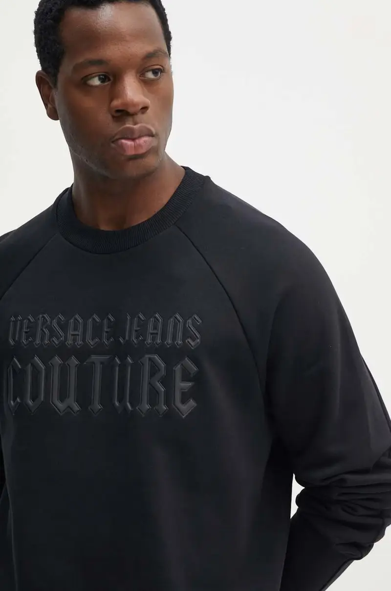 felpa in cotone uomo colore nero con applicazione 77GAIL01 CF02L miniatura 4