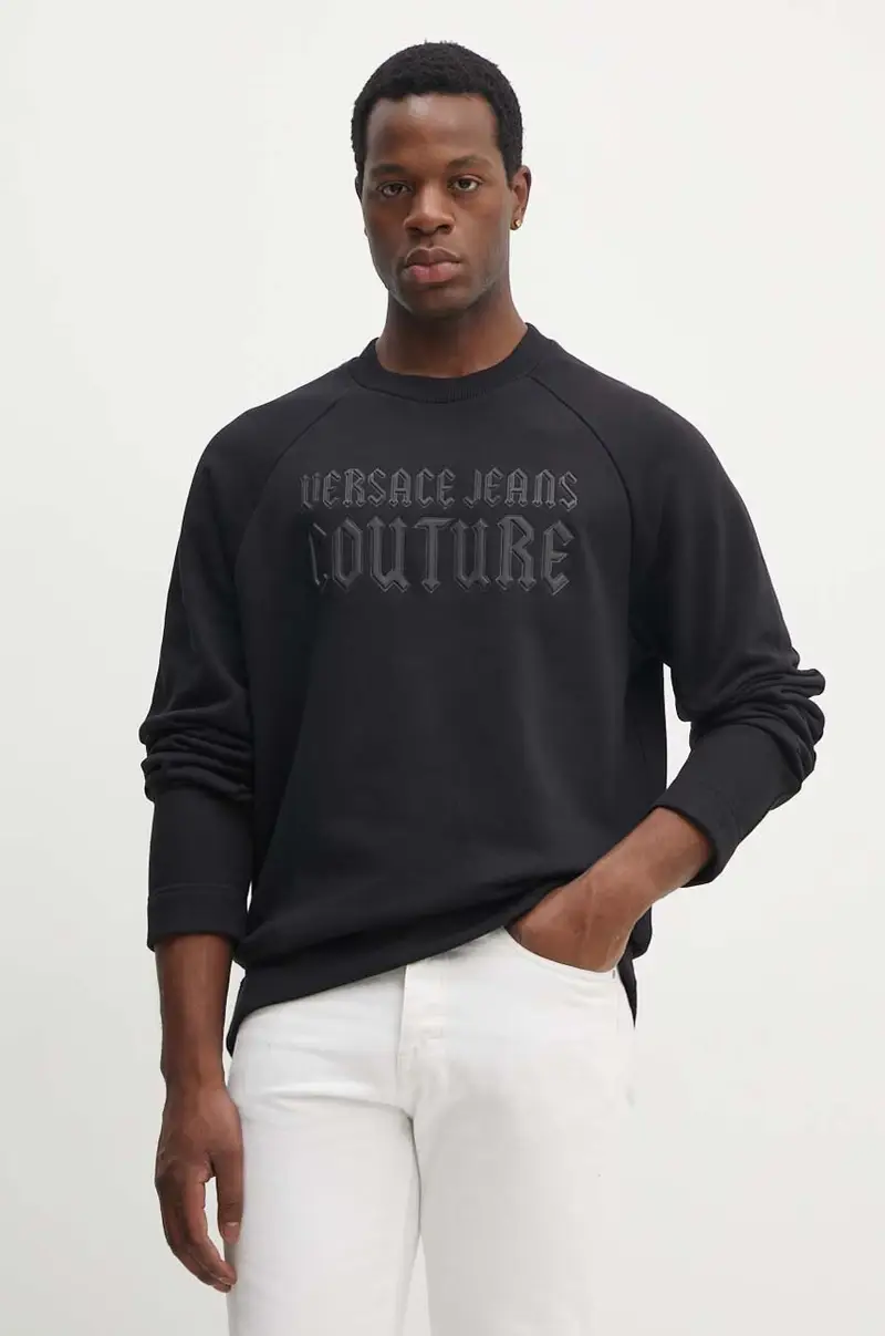 felpa in cotone uomo colore nero con applicazione 77GAIL01 CF02L