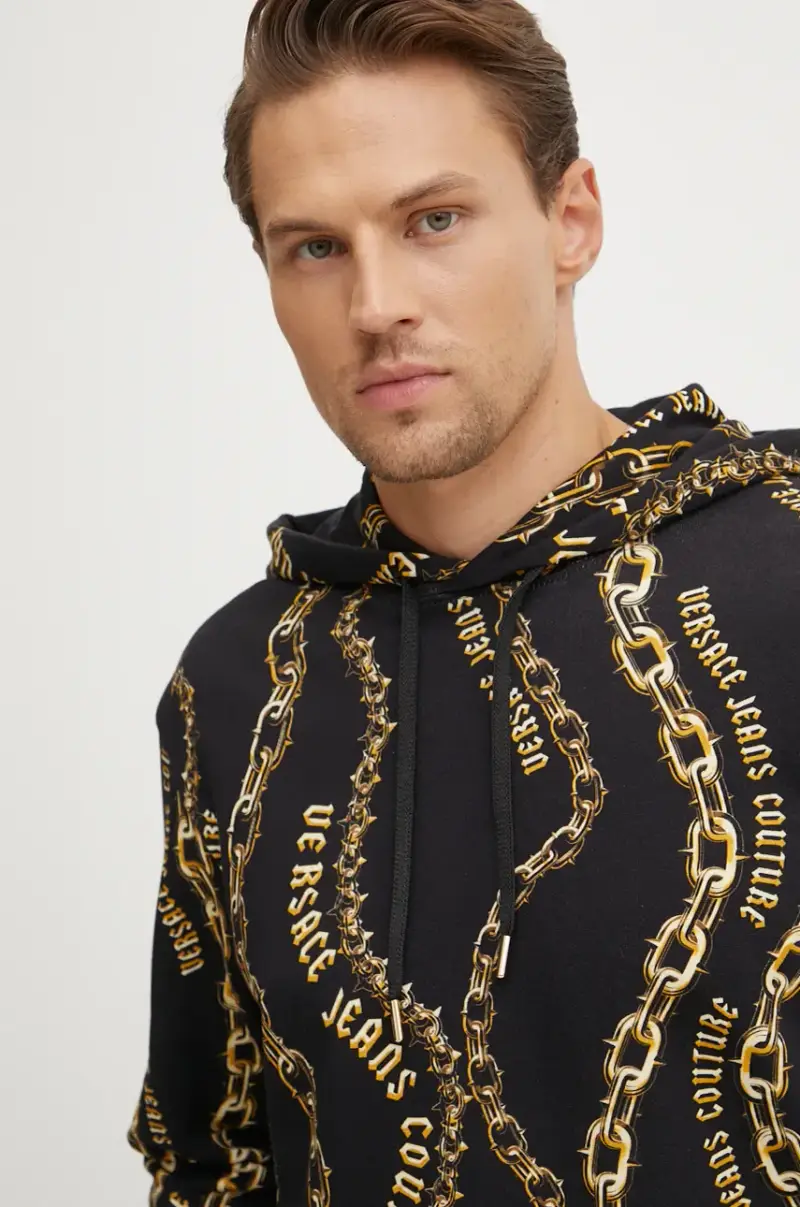 felpa in cotone uomo colore nero con cappuccio 77GAI3H0 FS160 miniatura 4