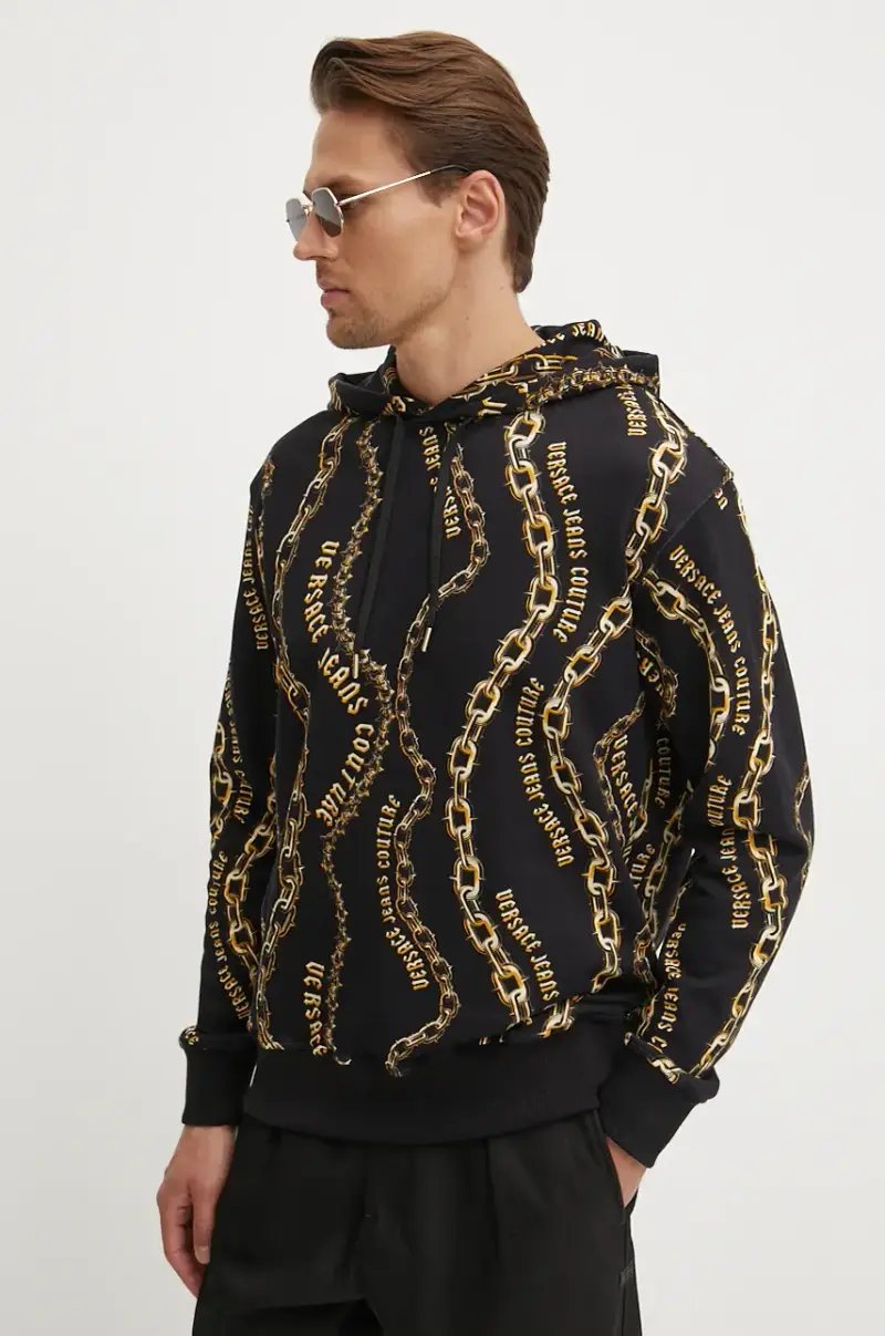 felpa in cotone uomo colore nero con cappuccio 77GAI3H0 FS160