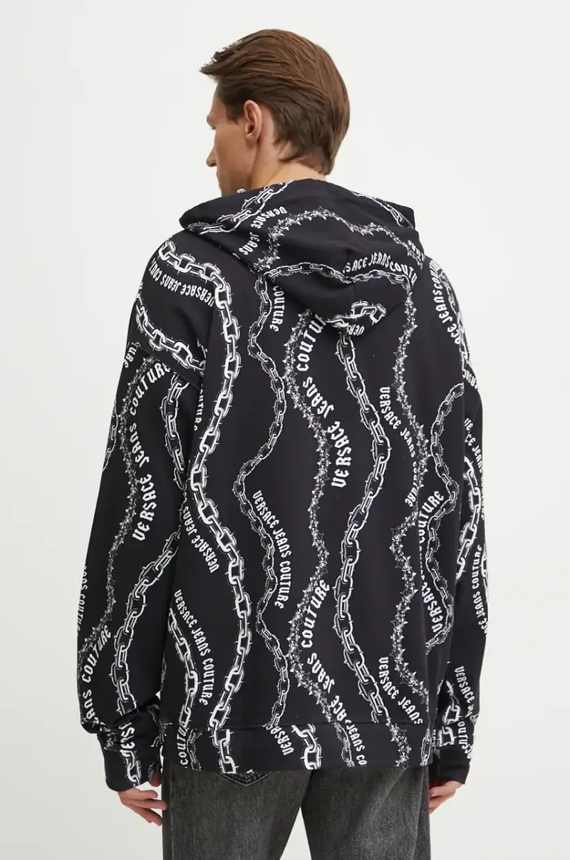 felpa in cotone uomo colore nero con cappuccio 77GAI3L0 FS160 miniatura 3