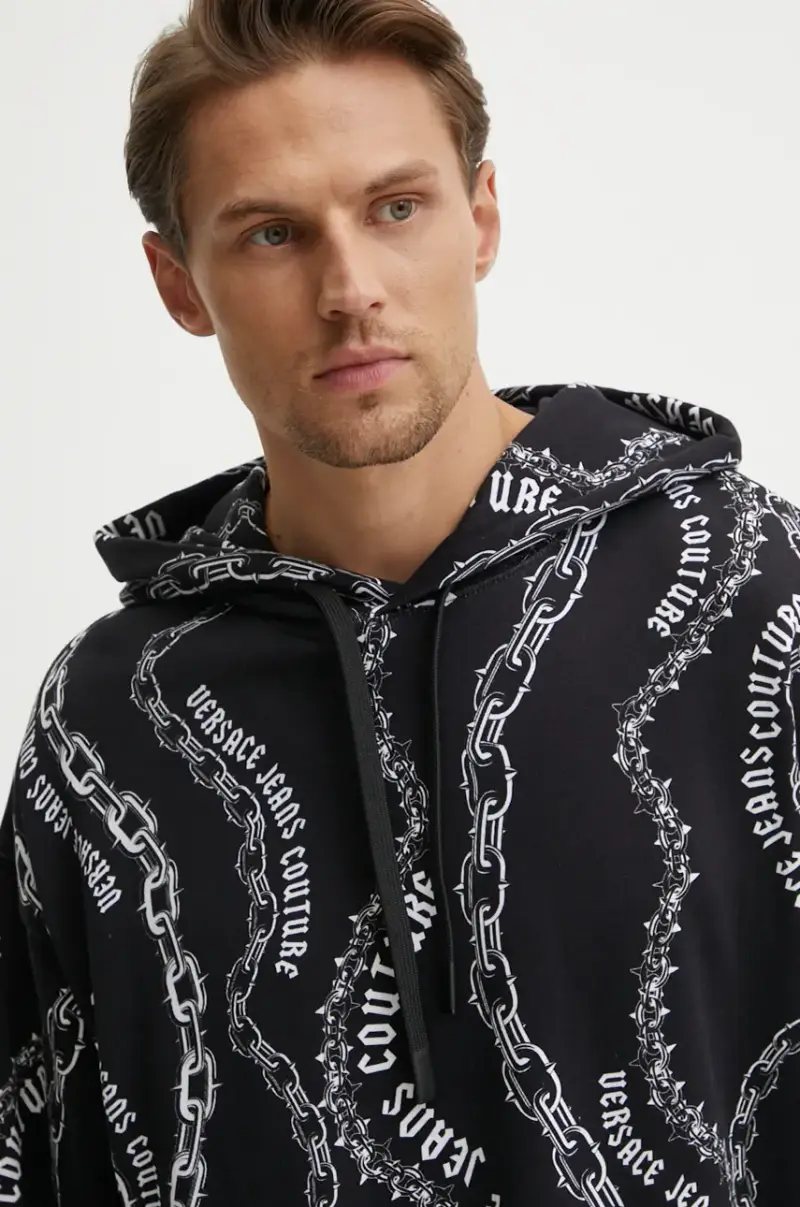 felpa in cotone uomo colore nero con cappuccio 77GAI3L0 FS160 miniatura 4