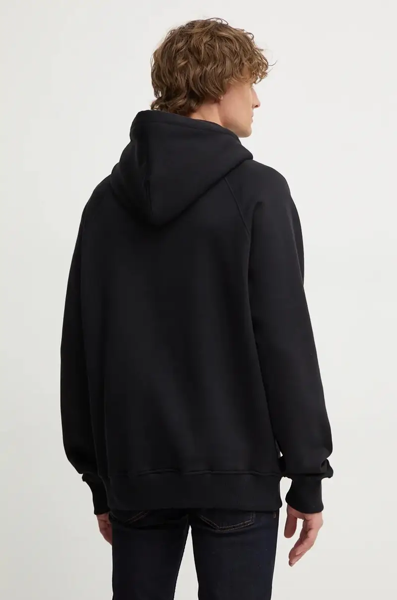 felpa in cotone uomo colore nero con cappuccio 77GAIL02 CF02L miniatura 3