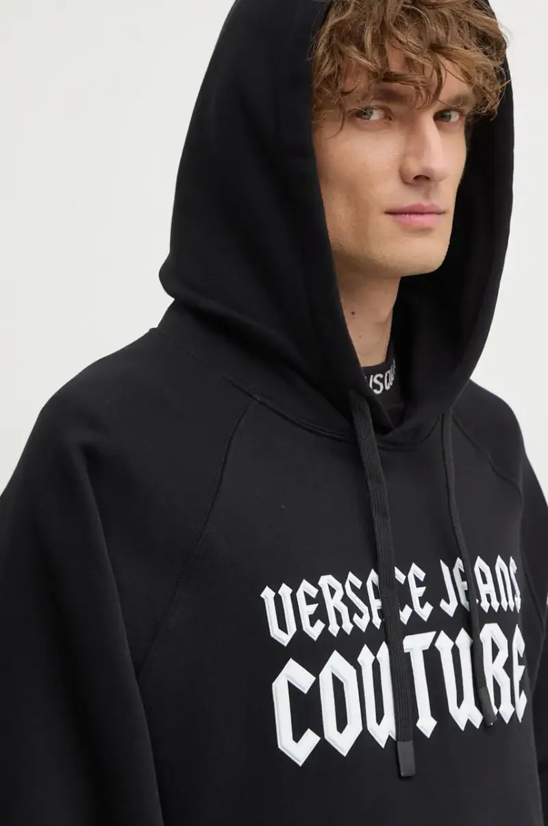 felpa in cotone uomo colore nero con cappuccio 77GAIL02 CF02L miniatura 4