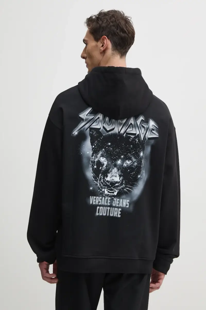 felpa in cotone uomo colore nero con cappuccio 78GAIC04 CF00C miniatura 3