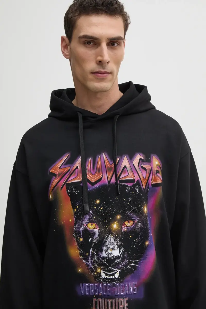 felpa in cotone uomo colore nero con cappuccio 78GAIC04 CF00C miniatura 5