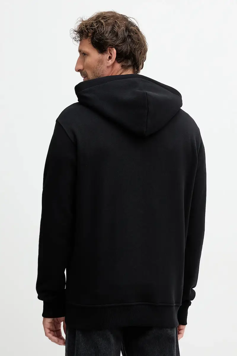 felpa in cotone uomo colore nero con cappuccio 79GAIP05 CF07P miniatura 3
