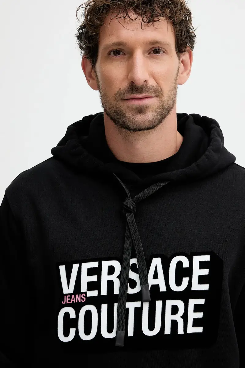 felpa in cotone uomo colore nero con cappuccio 79GAIP05 CF07P miniatura 4