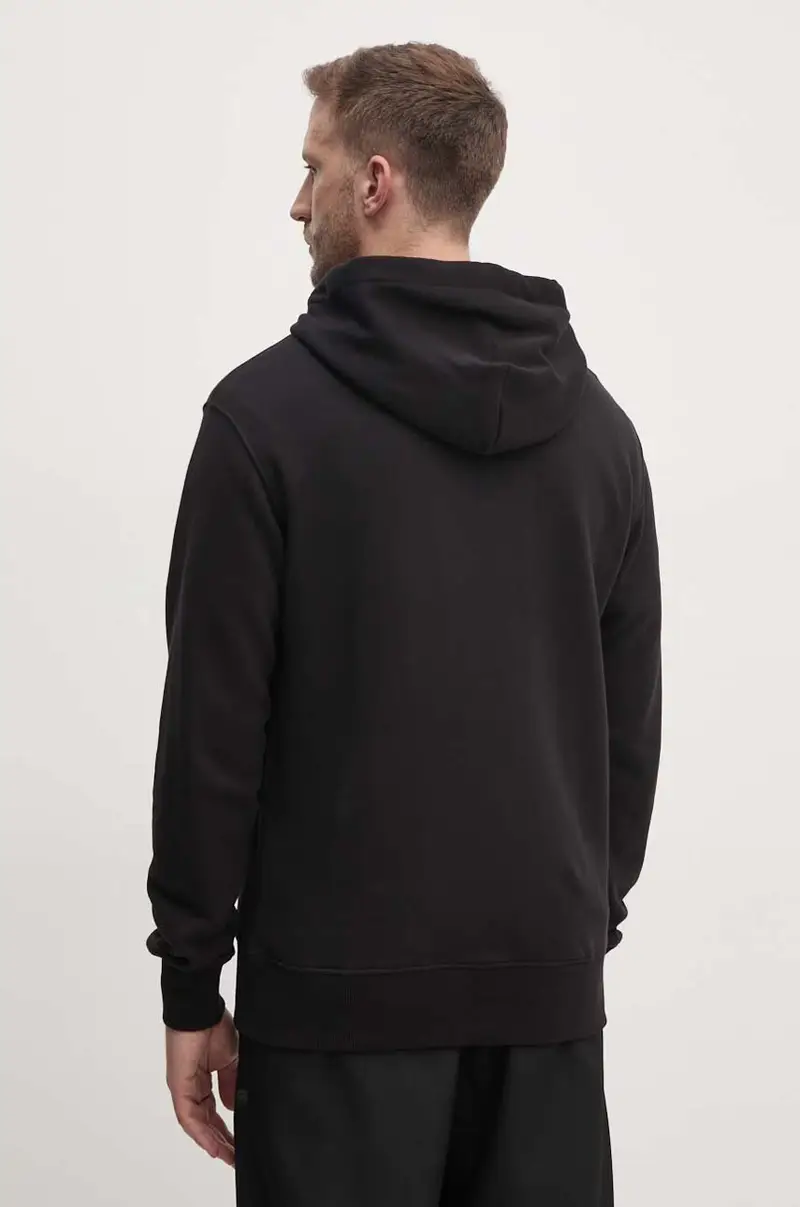 felpa in cotone uomo colore nero con cappuccio con applicazione 77GAIT08 CF00T miniatura 3