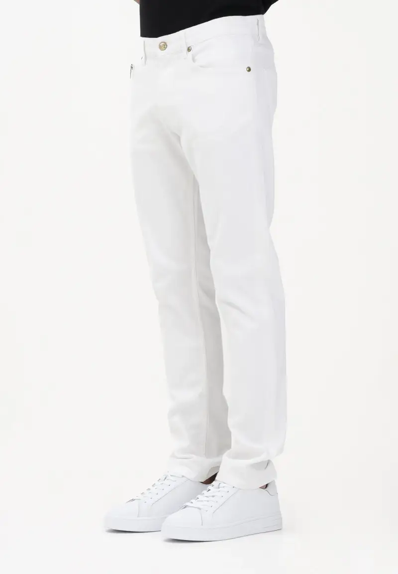 Jeans in denim bianco da uomo