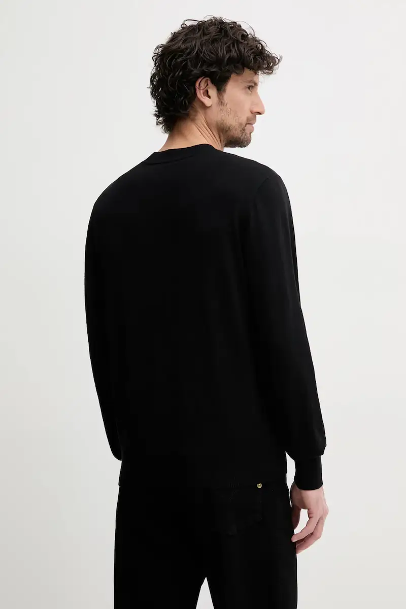 maglione con aggiunta di cachemire uomo colore nero 78GAFM17 CM06H miniatura 3