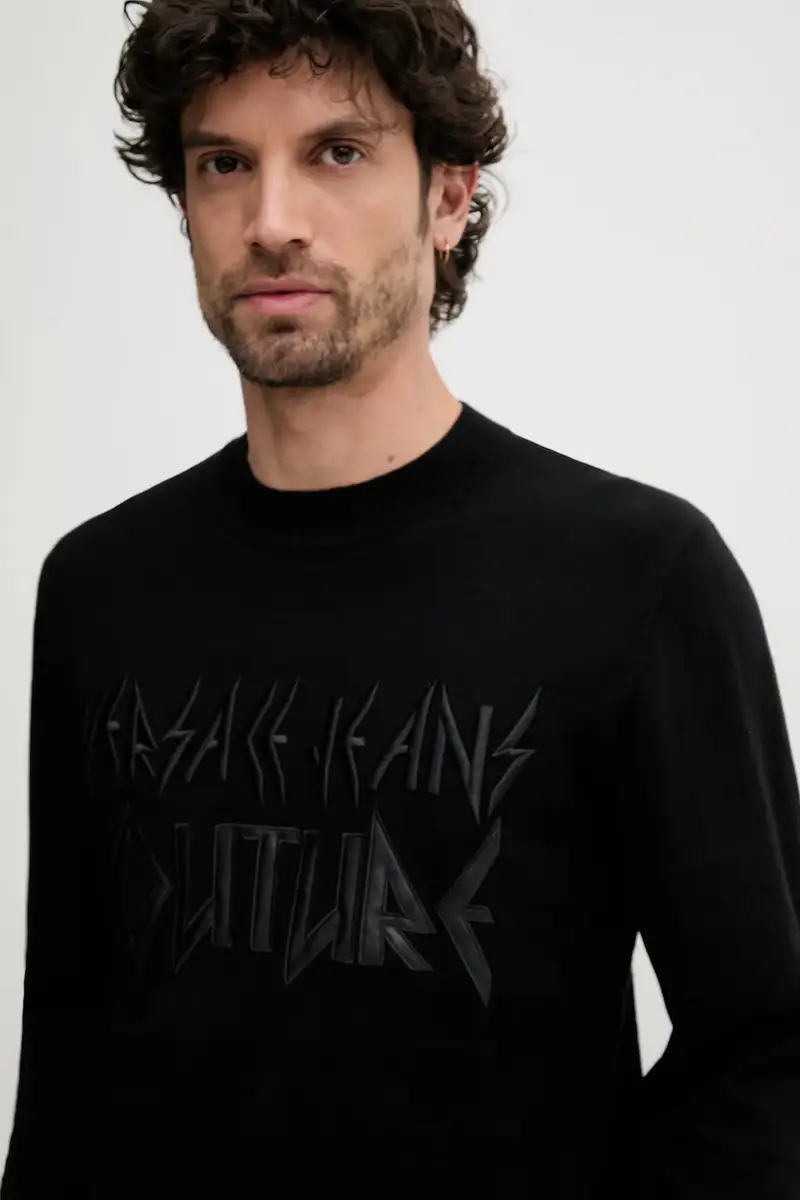 maglione con aggiunta di cachemire uomo colore nero 78GAFM17 CM06H miniatura 4