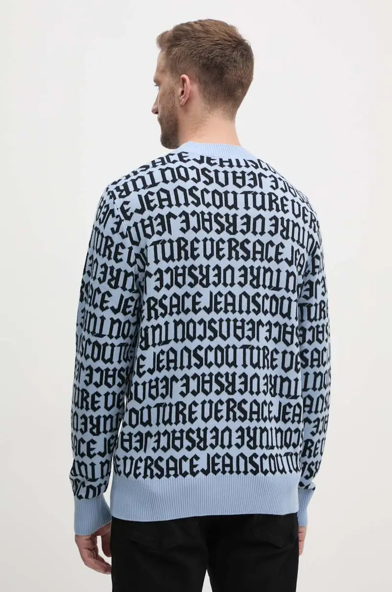 maglione in lana uomo colore blu 77GAFM03 CMN91 miniatura 3