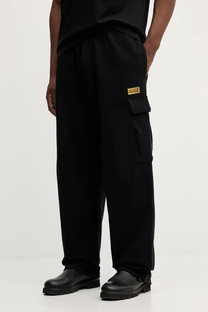 pantaloni tuta di cotone uomo colore nero 79GAAT08 CF01T