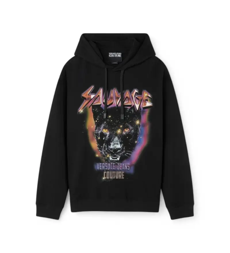 per uomo 78GAIC04-CF00C Felpa con cappuccio Sauvage Loose Fit in nero (S), Casual, Cotone