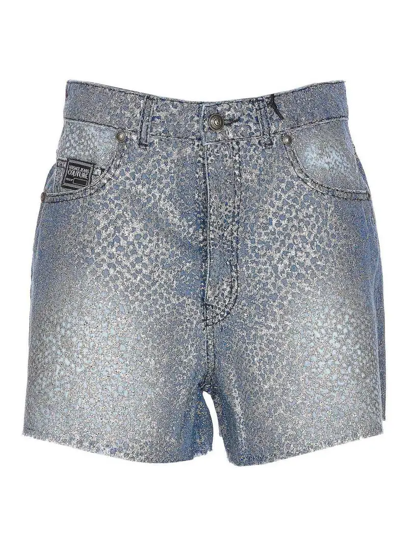 Shorts animalier glitterati Blu