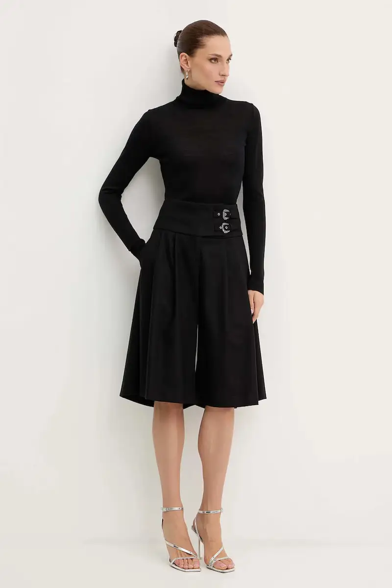 shorts con aggiunta di lana donna colore nero 79HAD102 N0542 miniatura 2