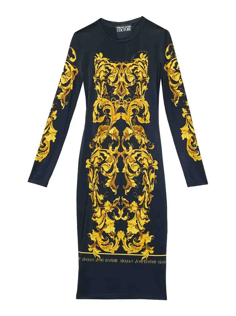 Vestito Lungo Barocco Nero