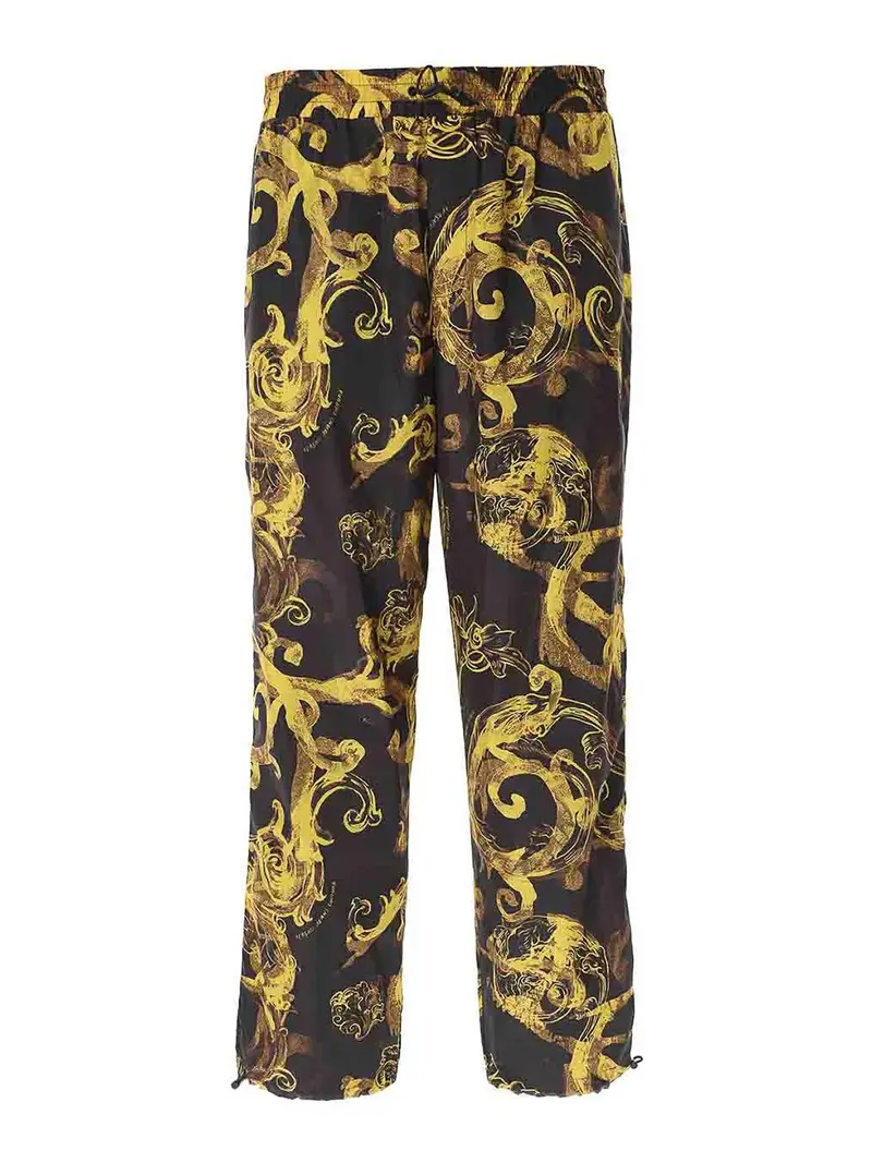 Pantaloni barocchi ad acquerello Nero