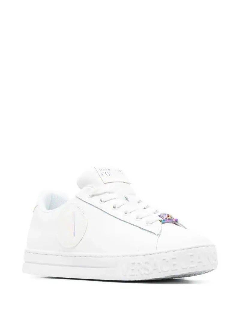 Sneakers bianca logo V ricamato Bianco miniatura 2