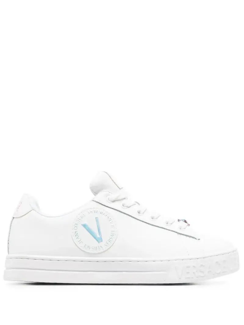 Sneakers bianca logo V ricamato Bianco