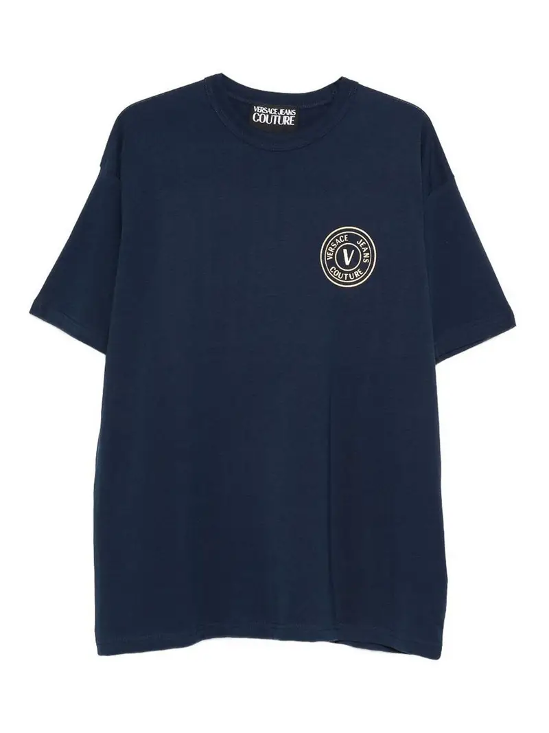 T-shirt in blu caratterizzata da girocollo
