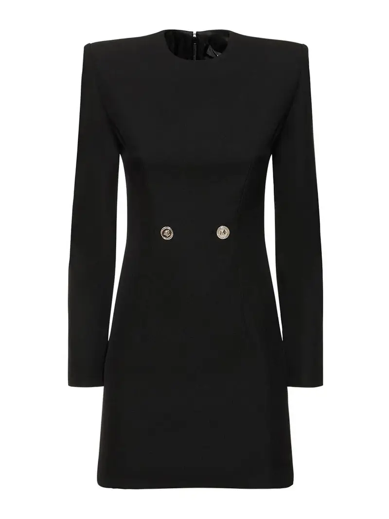 MiniVestito in lana vergine Nero