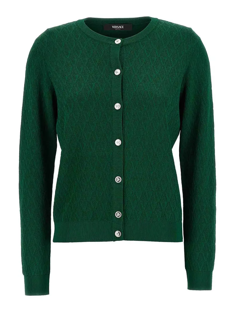 Modello cardigan V Verde