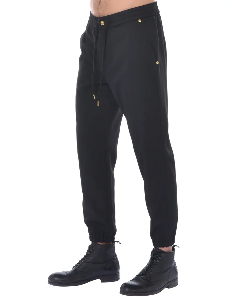pantalone da uomo Versace con coulisse e logo NERO miniatura 2