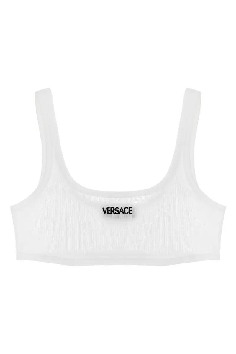 Reggiseno Versace Logo Bianco