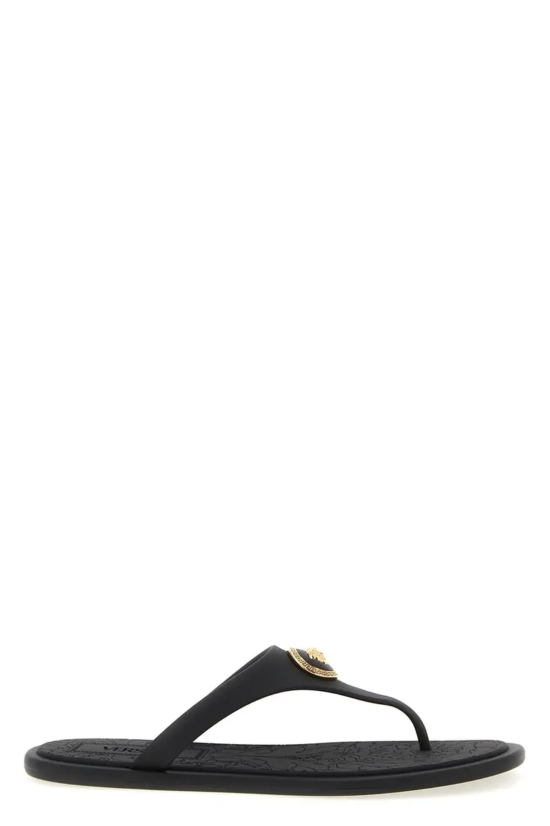 Versace Sandali Alia Nero in gomma con hardware Medusa