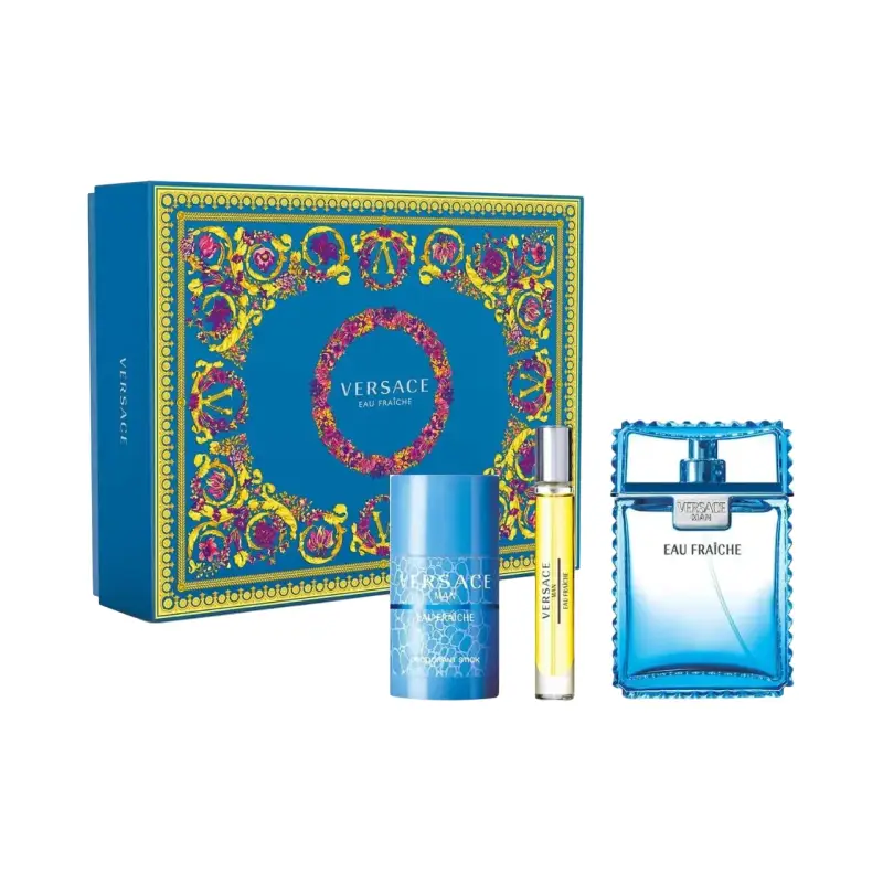 Set Versace Eau Fraiche Eau de Toilette da uomo 100 ml + Eau Fraiche Eau de Toilette da uomo 10 ml + Eau Fraiche Deodorante Stick da uomo 75