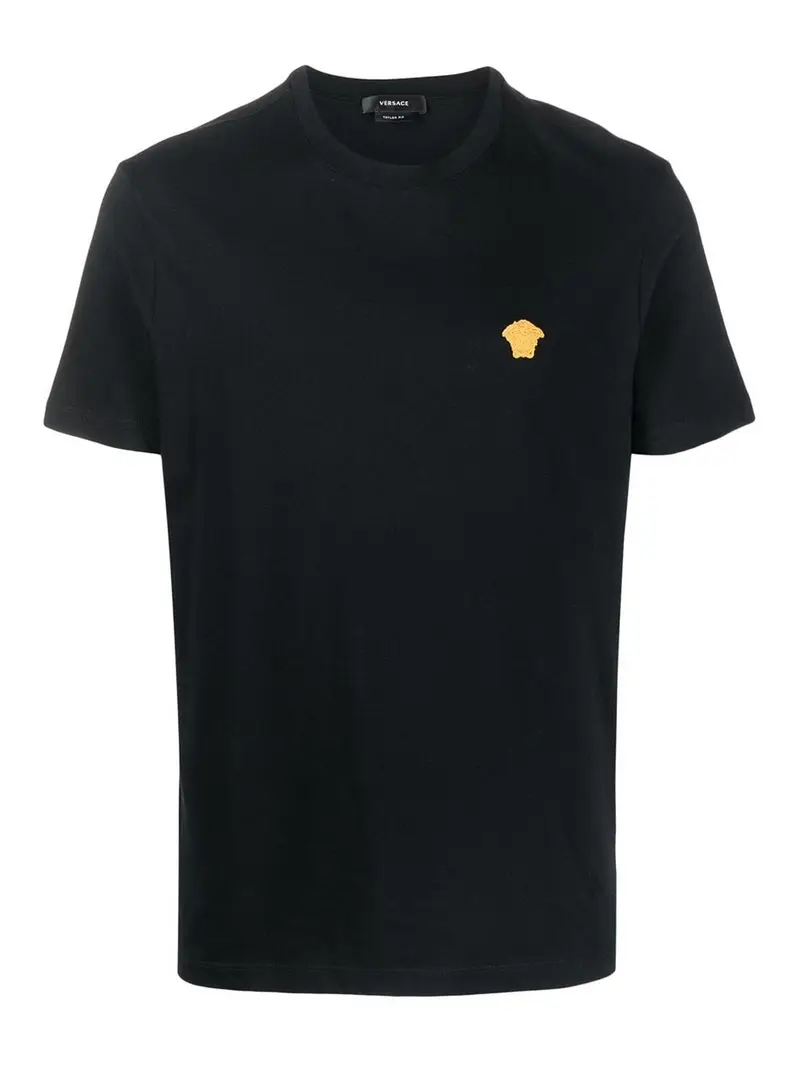 T-shirt in cotone con logo Nero
