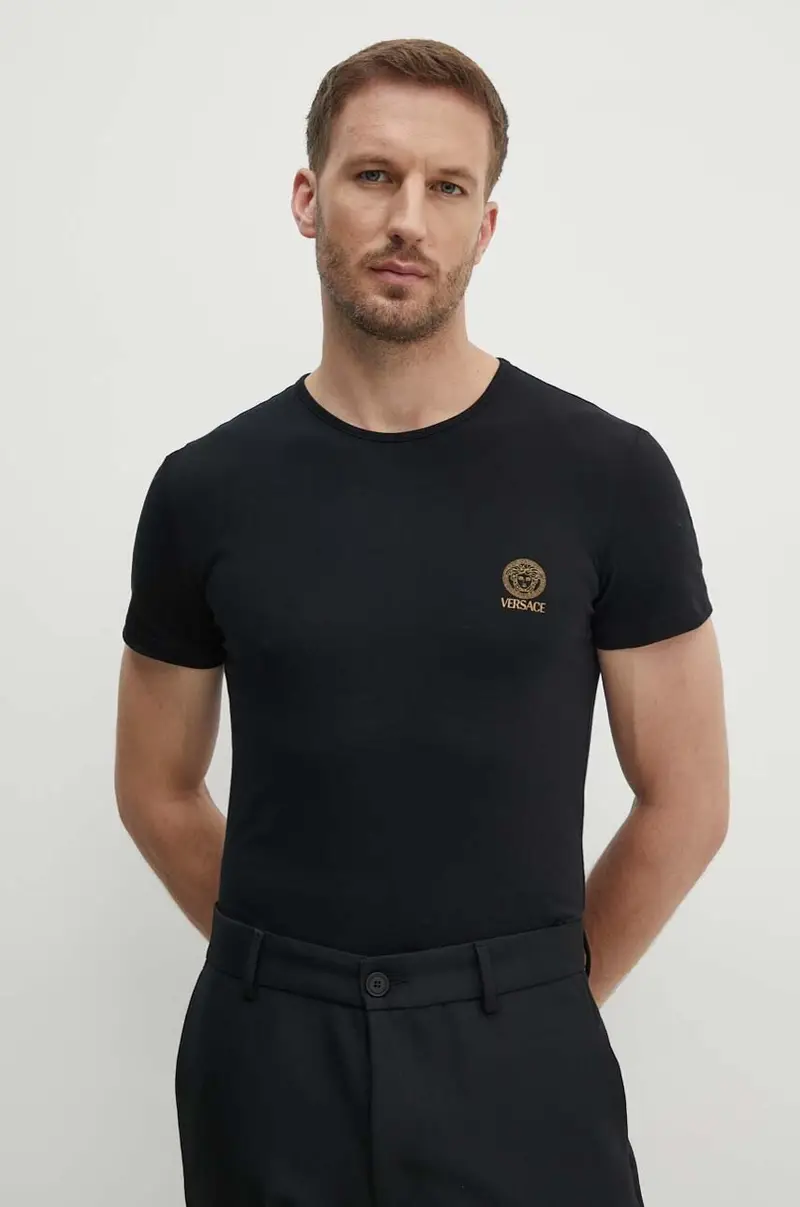 Versace T-shirt Uomo Nero 3262441 miniatura 4
