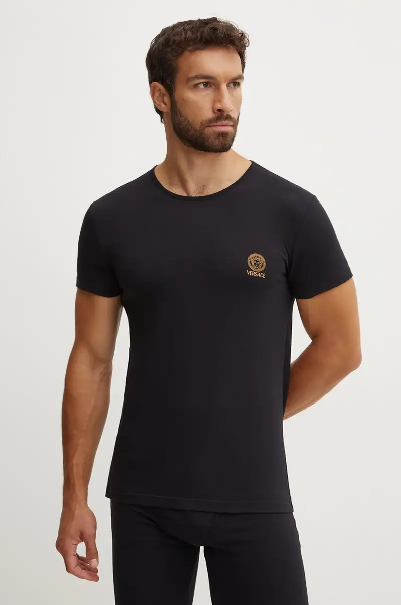 Versace T-shirt Uomo Nero 3830290 miniatura 4